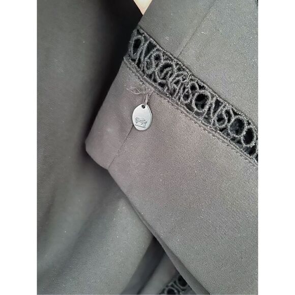 Scotch and Soda Maison Scotch Black Blouse Eyelet Trim Size 2 - Picture 5 of 6